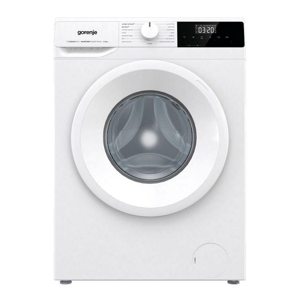 Gorenje Стиральная машина W1NHPI60SCS, 6 кг, 15 программ стирки, с функцией пара, отжим 1000 об/мин., дозагрузка белья, класс энергопотребления А,  инверторный мотор, белый