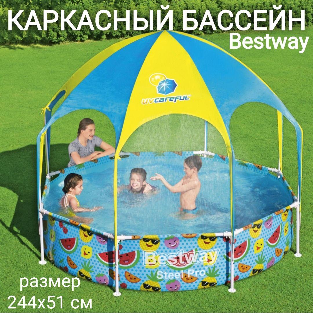 Бассейн каркасный 244х51 см круглый Bestway