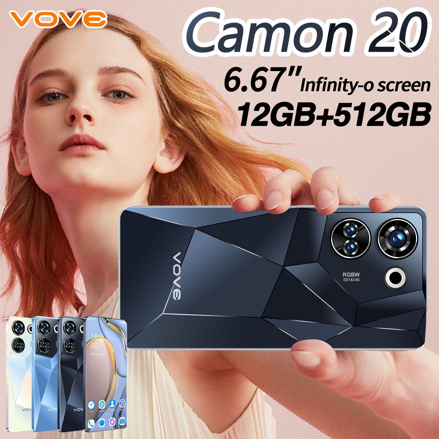 Смартфон Ультра тонкий новый мобильный телефон Camon 20 Dual SIM Dual Standby Smartphone Ультра низкая цена Музыкальный мобильный телефон Игровой мобильный телефон HP Большая память Большой аккумулятор Импортный чип Экстремальная производительность Фирменный мобил EU 8/512 ГБ, черный матовый, черный