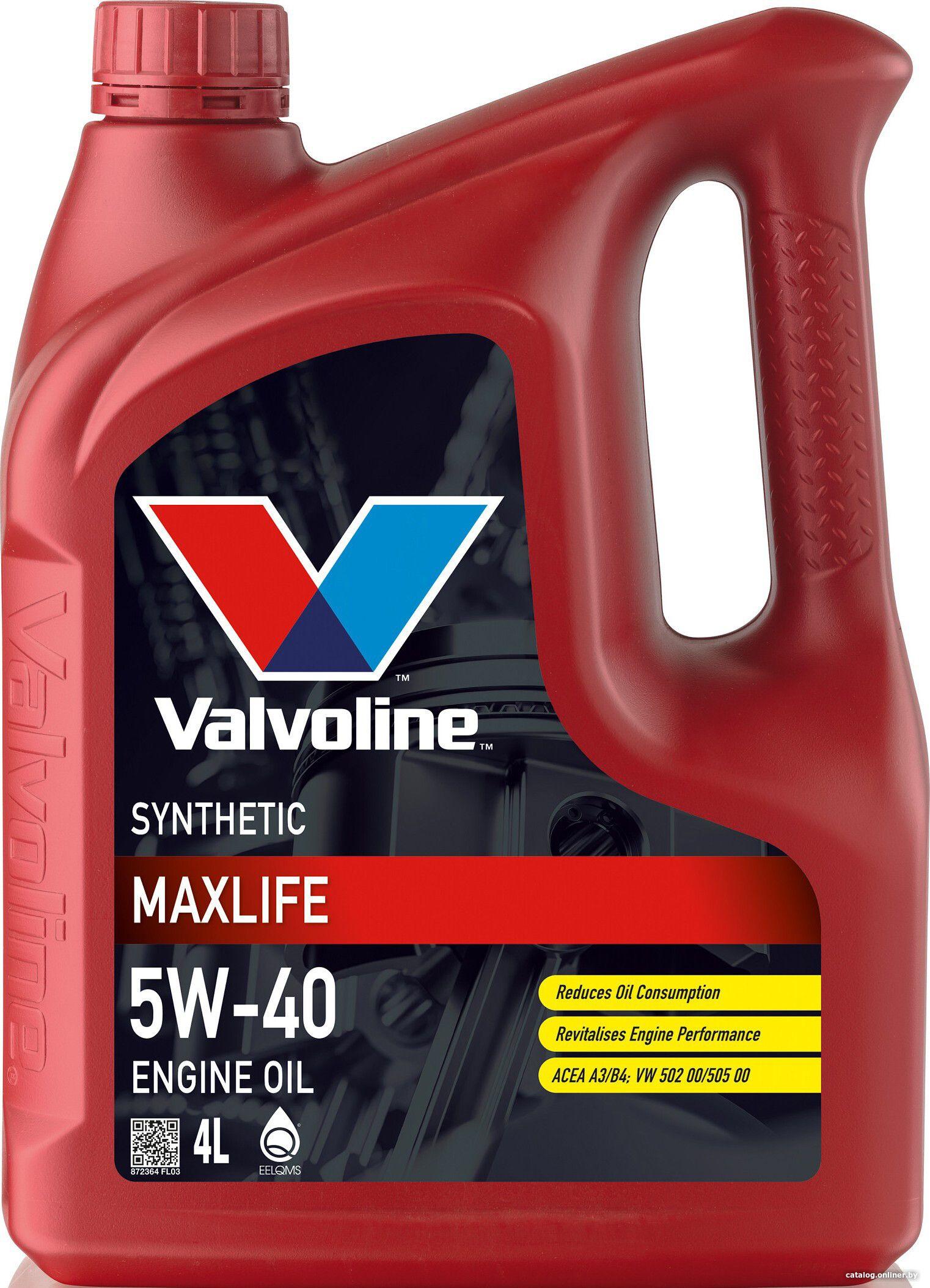 Valvoline MAXLIFE 5W-40 Масло моторное, Синтетическое, 4 л