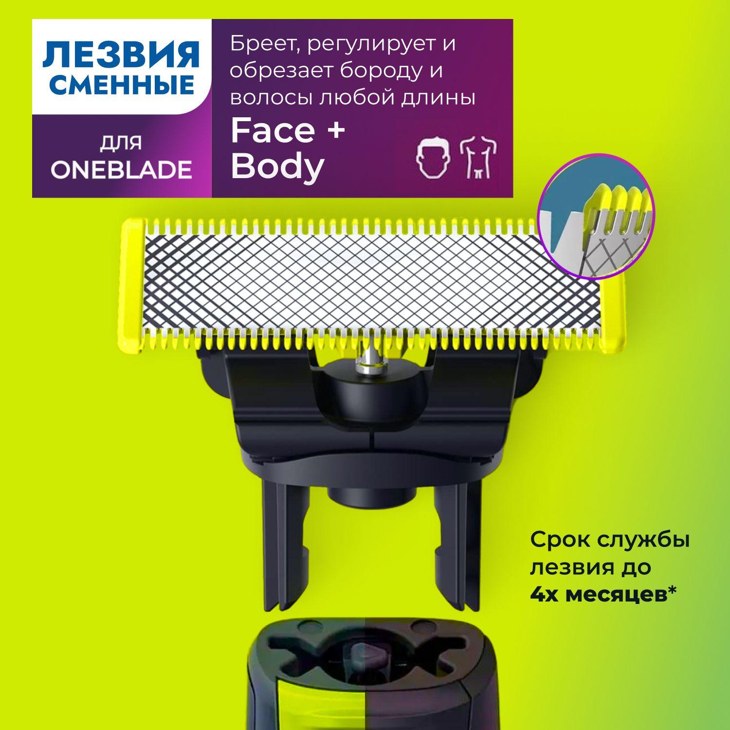 Сменное лезвие для Philips OneBlade Pro QP210 QP220 QP230 QP2520 QP2530 QP2527 QP2533 QP2620, насадка для триммера 1шт