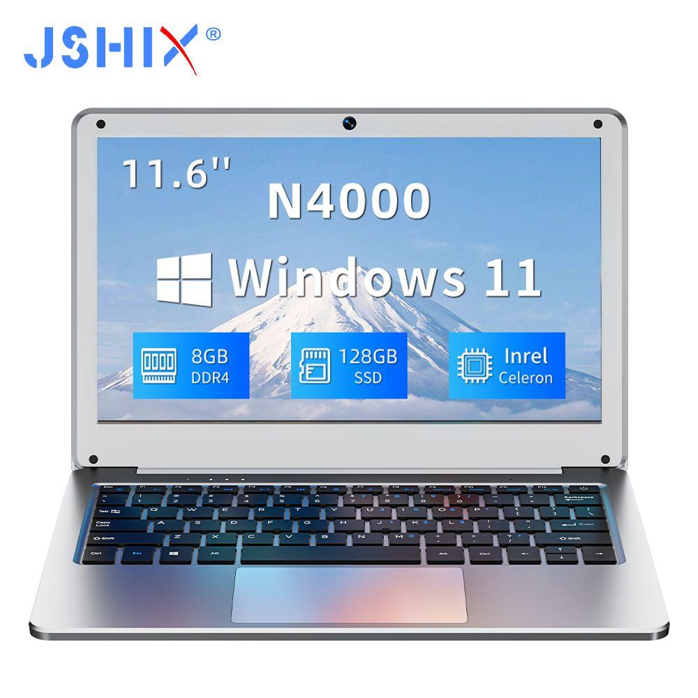 JSHIX N116A-N4000 Ноутбук 11.6", Intel Celeron N4000, RAM 8 ГБ, Intel UHD Graphics 600, Windows Pro, серебристый, Русская раскладка