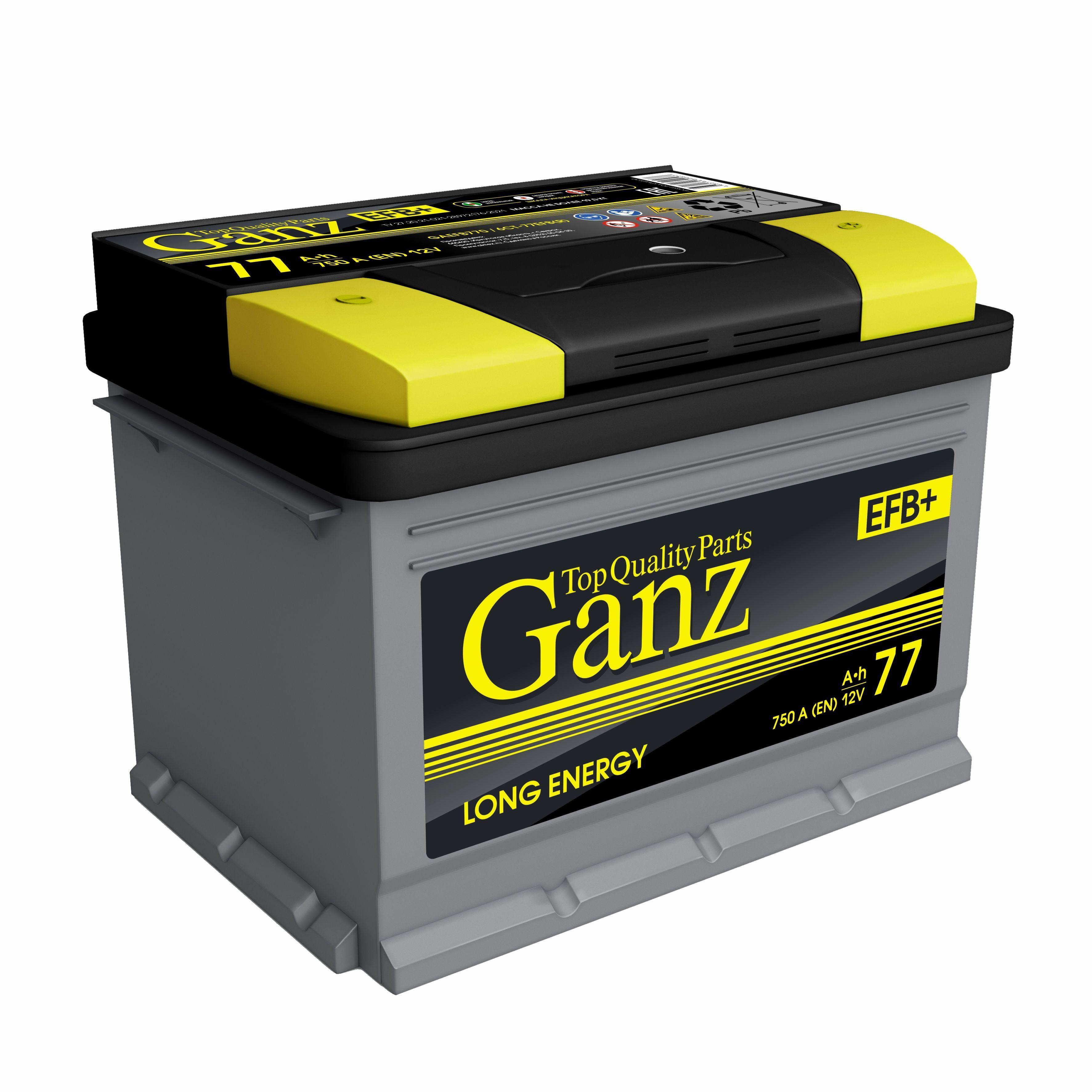 Аккумулятор GANZ EFB 77 А/ч обратная R+ 278x175x190 EN750 А