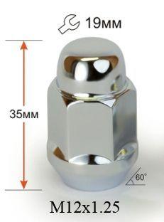 LS ALLOY WHEELS Гайка колесная М12 х 1,25, 1 шт.