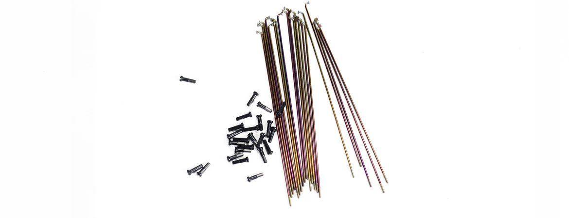 Спицы COLONY Spokes - Pack of 20 x spokes анодированный радужный