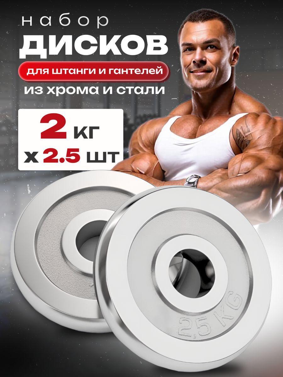 Fitnesslive Диски для грифа 2 шт 2,5 кг хромированные