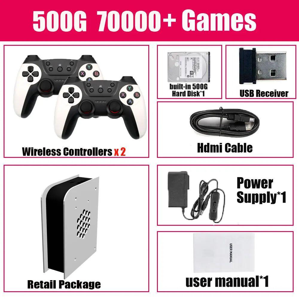 500GB Game Console M15 Batocera 3865U 70000+ игры для Wii PS2 PSP GameCube Беспроводная двойная рукоятка