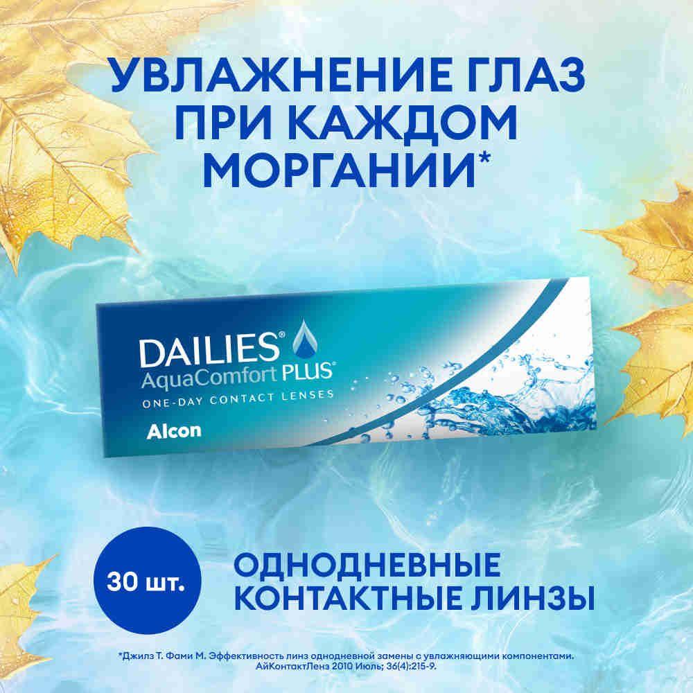 Alcon Контактные линзы Dailies AquaComfort Plus, 30 шт., -0.75 / 8.7/ 1 день, однодневные