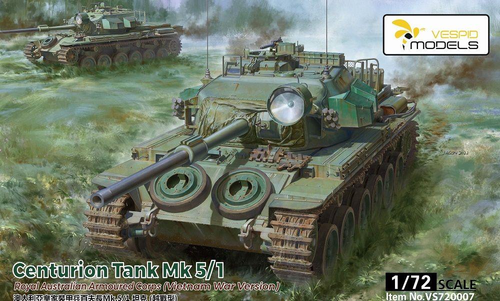 Сборная модель танка Vespid Models Centurion Tank Mk 5/1 Royal Australian Armoured Corps (Vietnam War Version), масштаб 1/72