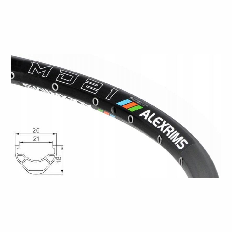 Обод ALEX RIMS MD21, 29"х21 мм х 32Н, A/V, двойной, пистонированный, TRS, чёрный для колеса велосипеда