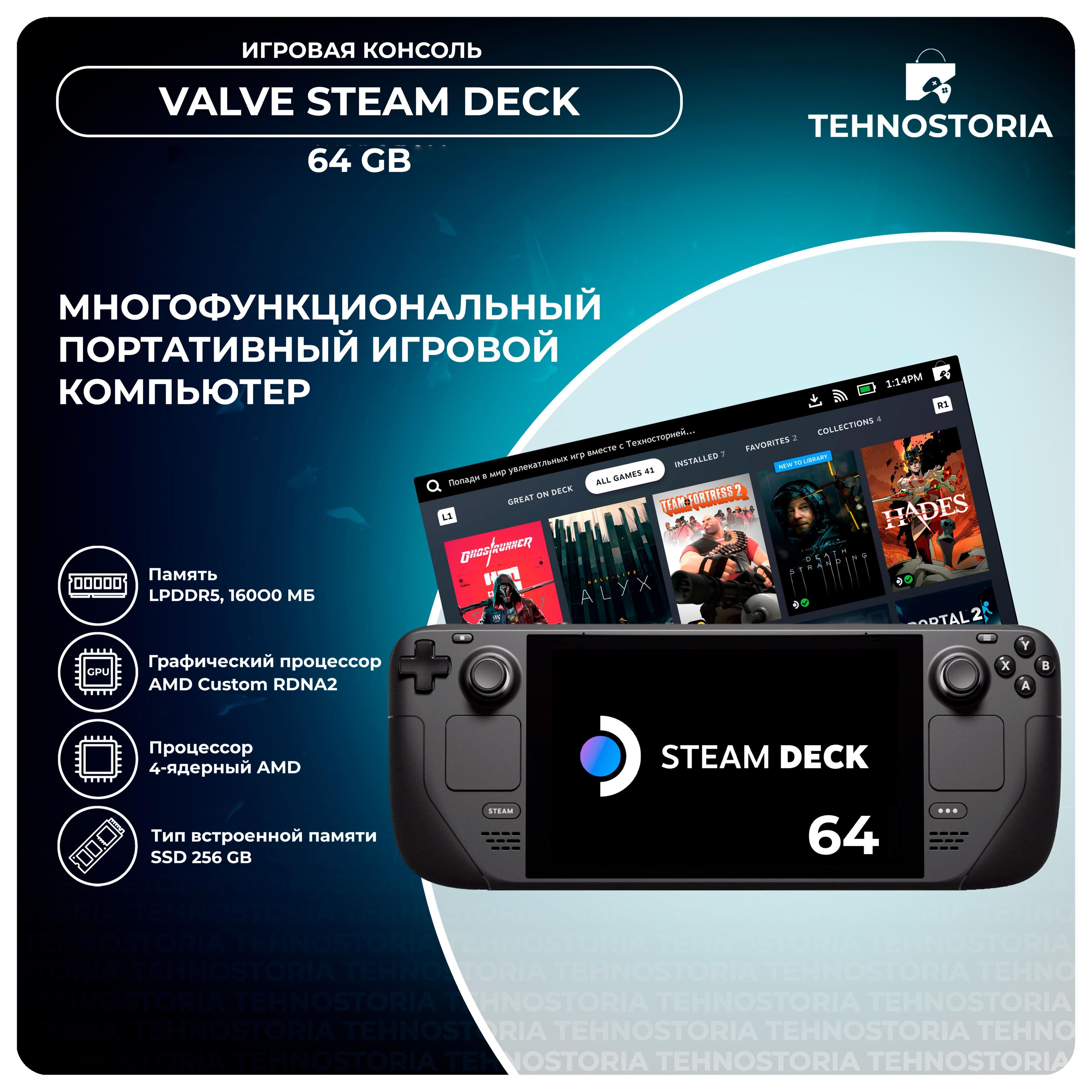 Портативная игровая консоль Steam Deck 64 ГБ