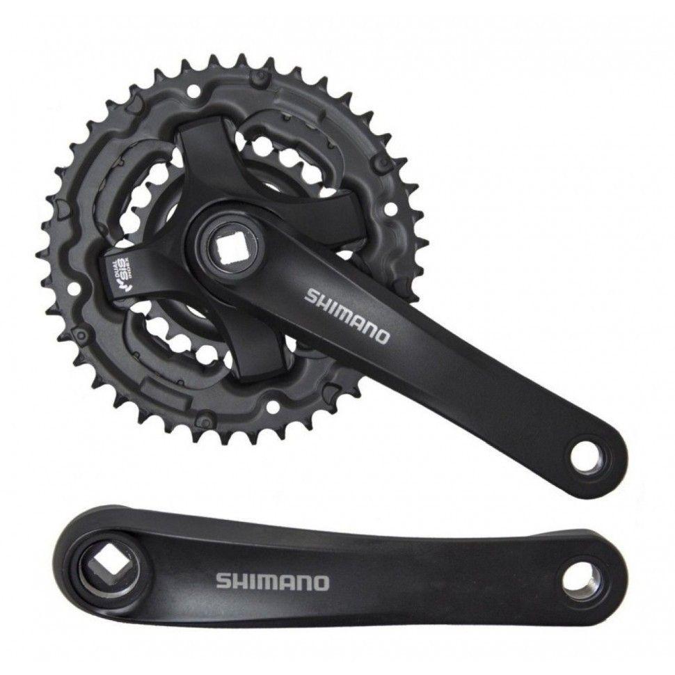 Система шатунов SHIMANO TY501, 175мм, 3x6/7/8 передач, квадрат SQR, 42/34/24T, без защиты, черный