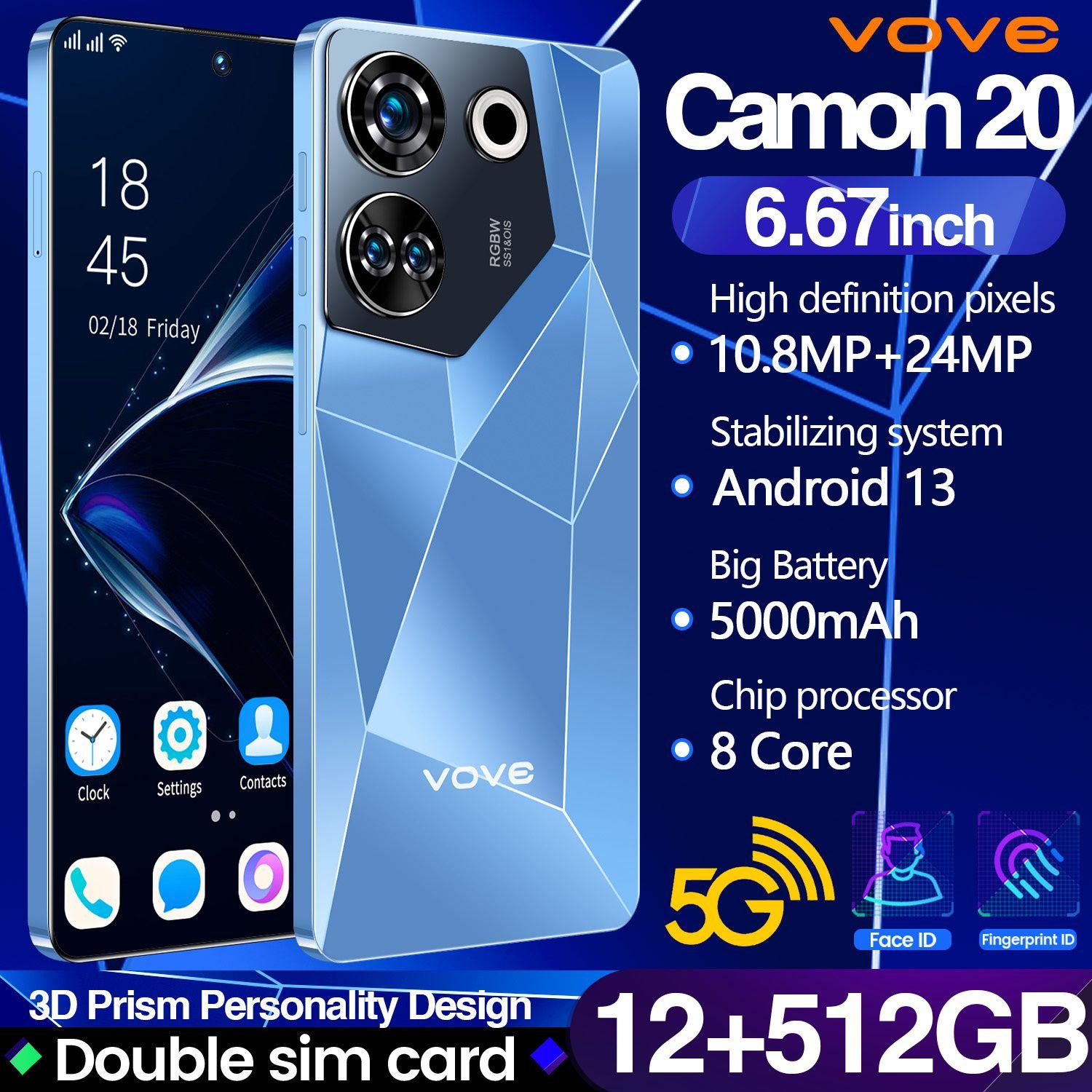 Смартфон Ультратонкий новый мобильный телефон Camon 20 Смартфон Dual SIM Dual Standby Ультранизкая цена Музыкальный мобильный телефон Игровой кинотеатр HP Большая память Большая батарея i13 pro max VOVE Импортный чип Экстремальная работа Бренд мобильного телефо EU 12/256 ГБ, темно-синий