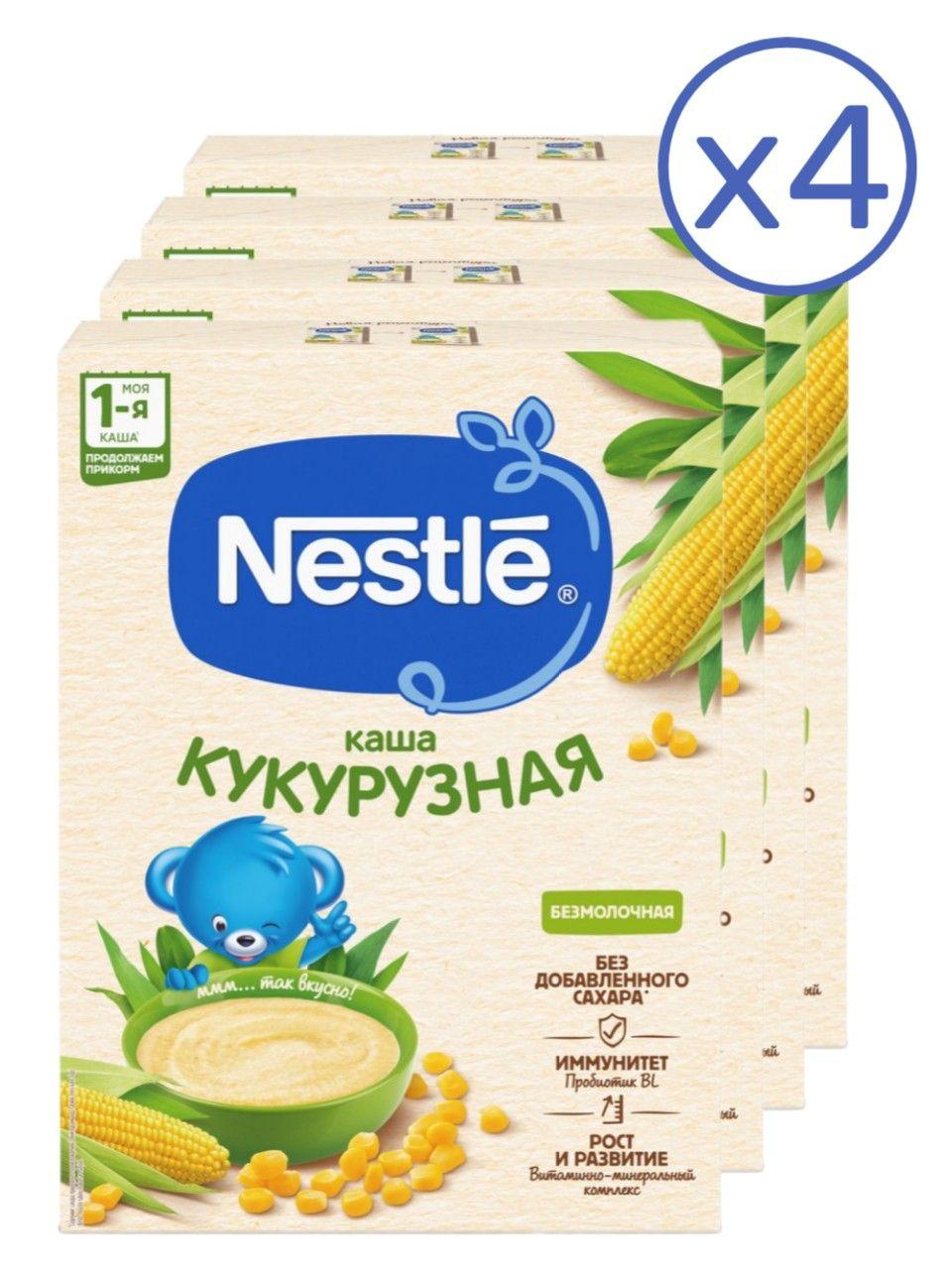 Каша Nestle безмолочная кукурузная с 5 месяцев 200 г 4 шт