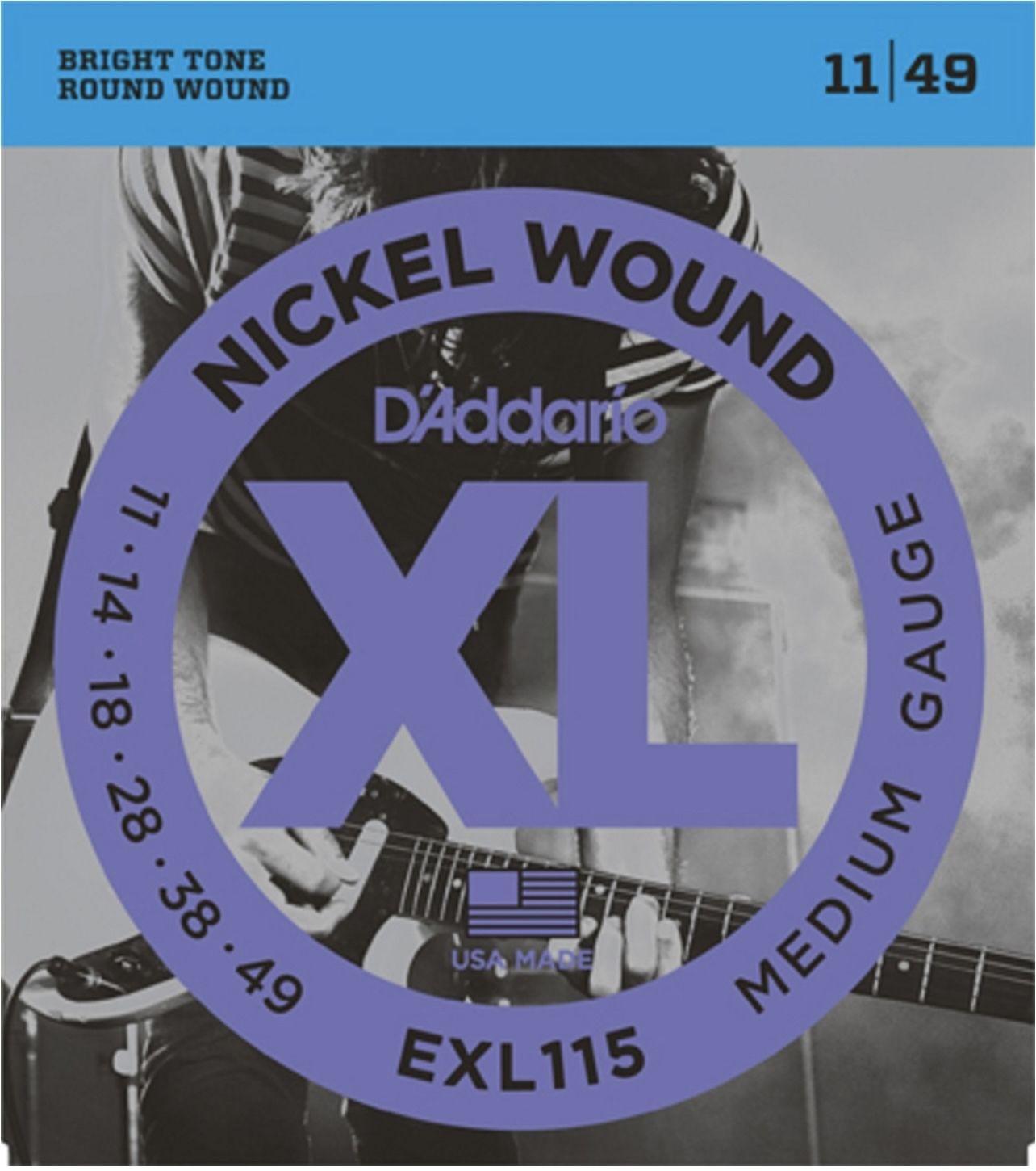 Струны для электрогитары D'Addario Nickel Wound 11-49 EXL115