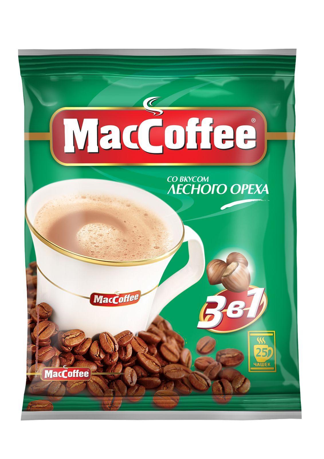 Кофейный напиток MacCoffee, 3 в 1, лесной орех, 25шт