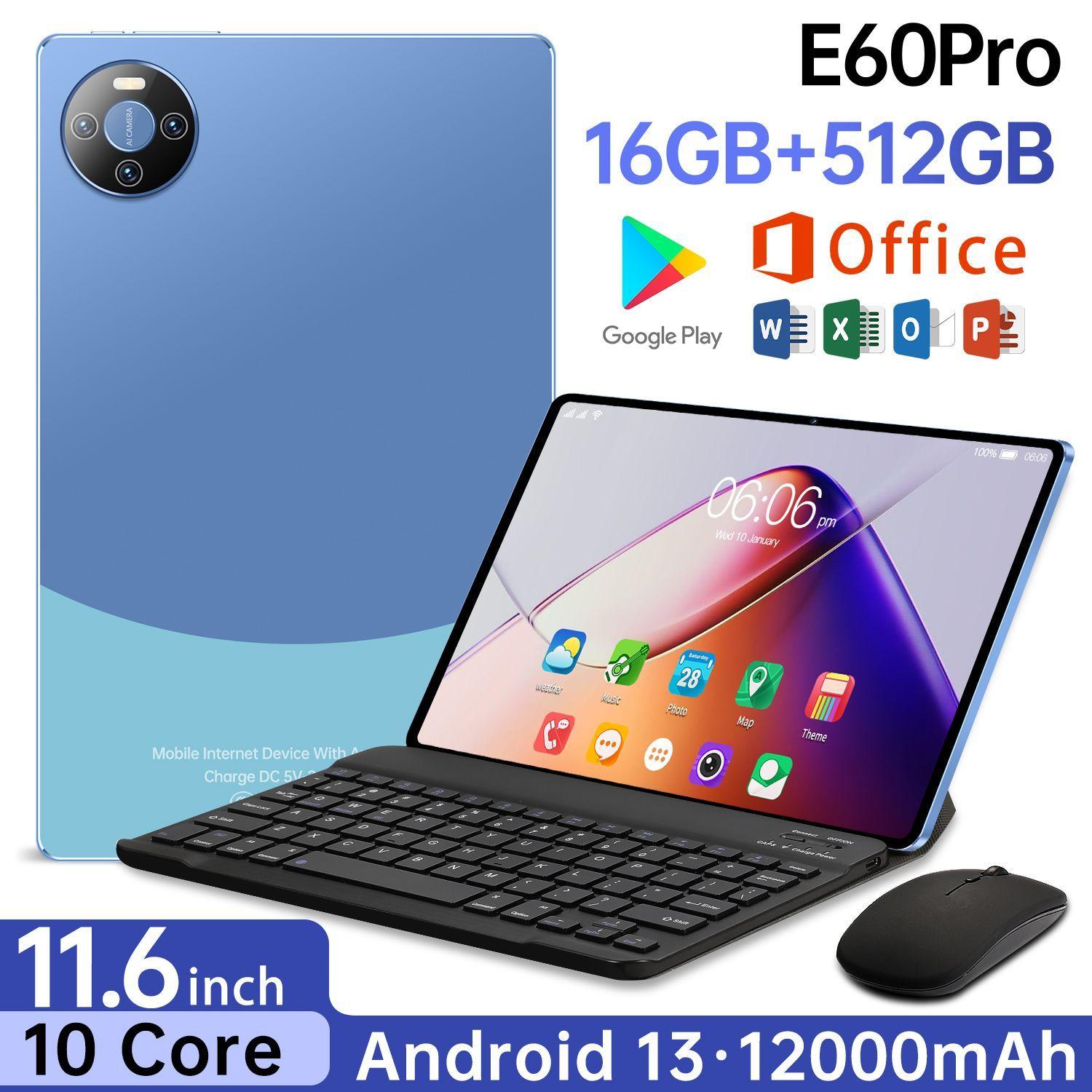 Планшет E60pro 90 Гц Высокая Кисть Развлечения AV Офис Обучение0_A8-M60P-PL-z0.01, 11.6" 512 ГБ/12 ГБ, синий