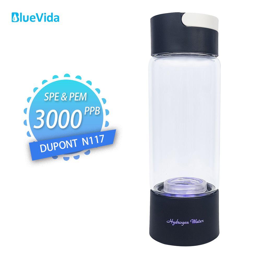 Bluevida Q10 черный. Высококонцентрированный водород более 3000 ppb. Стеклянный генератор водорода. Использует технологию DuPont N117 SPE/PEM. В комплекте ингалятор. Функция самоочистки