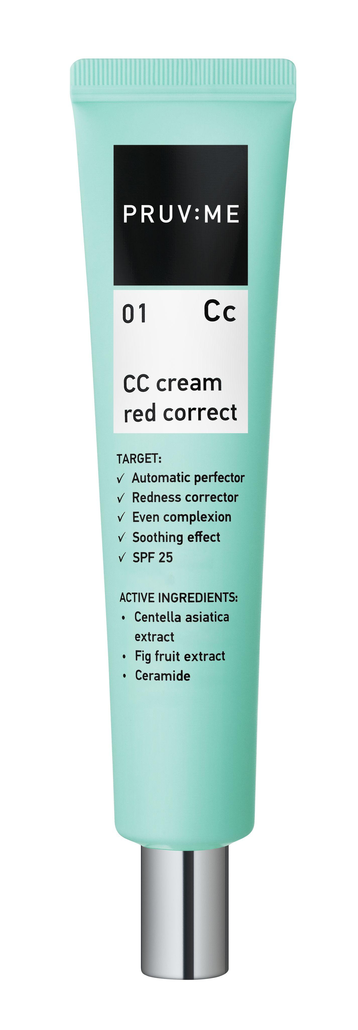 PRUV:ME Сс 01 СС cream red correct CC крем для лица корректирующий SPF25, 45 мл