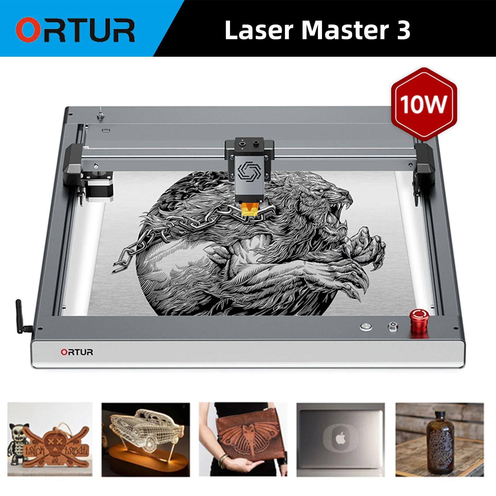 Ortur Laser Master 3-LU2-10A 10 Вт Мощный лазерный гравер управлением Лазерный гравировальный станок для резки дерева и металла 400X400 мм