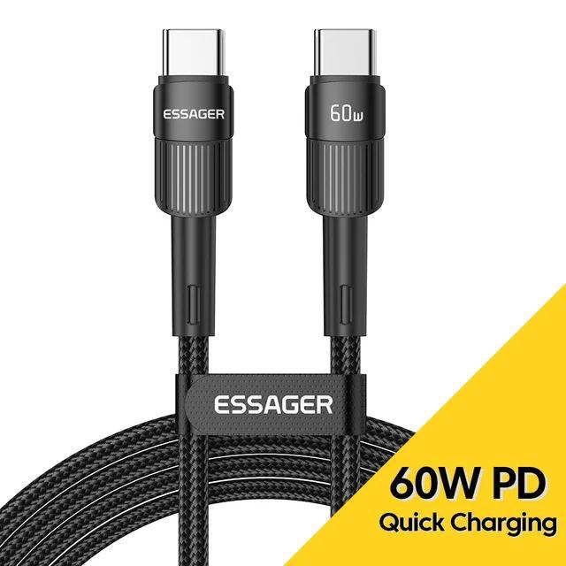 Essager Кабель для мобильных устройств USB Type-C/USB Type-C, 1 м, черный