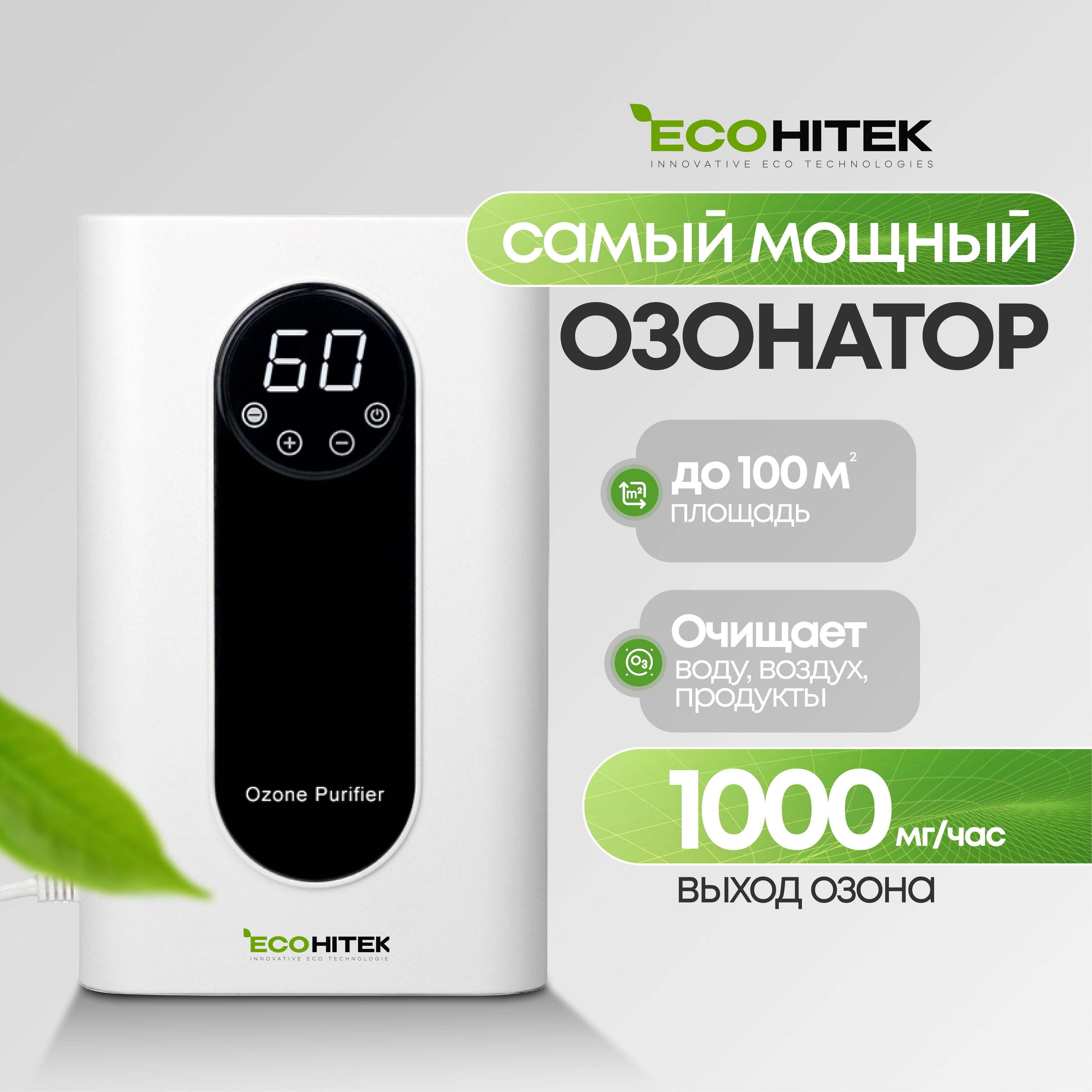 Озонатор воздуха, воды, продуктов и холодильников, ионизатор воздуха Food Guard EcoHitek. 1000 мг/час, охват до 100 м2