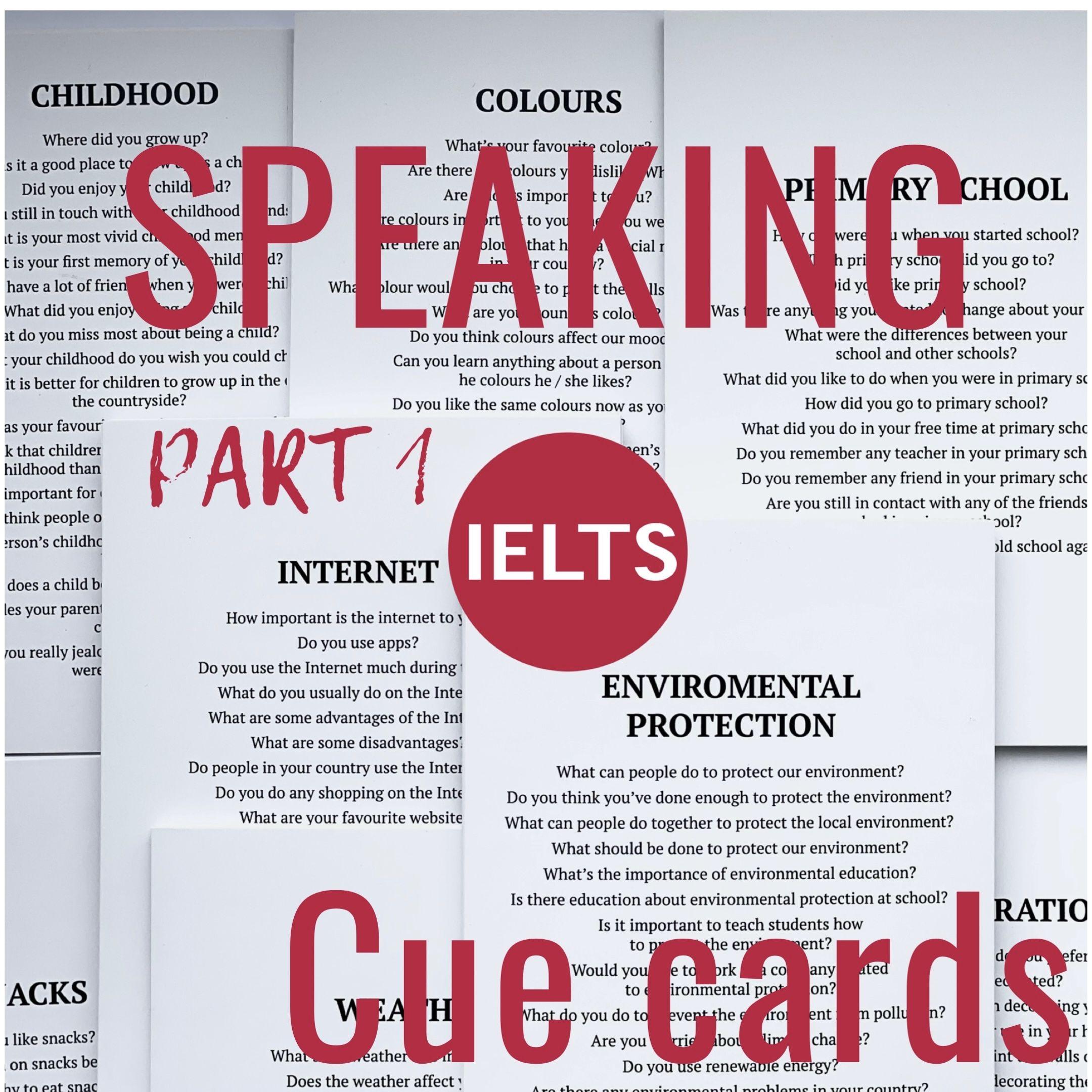 IELTS Cue Cards карточки для подготовки