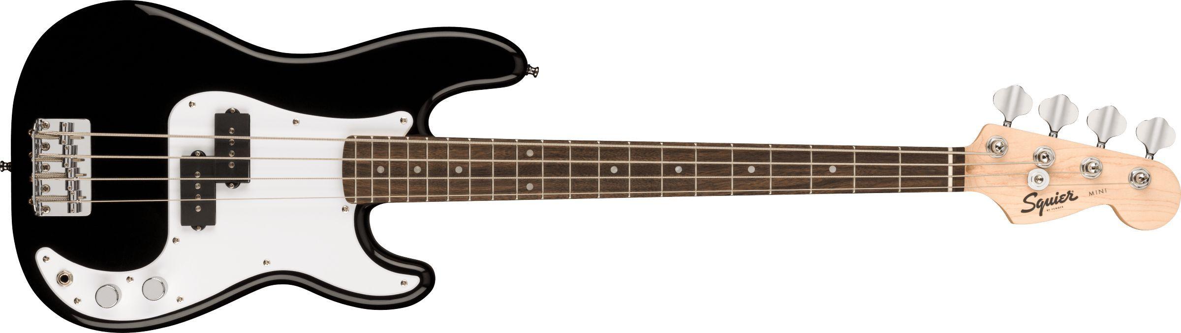 Fender Бас-гитара Mini Precision Bass, Black 4-струнная, корпус Тополь