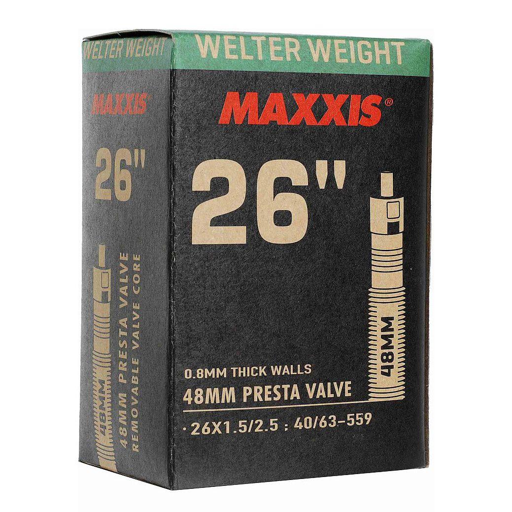 Камера 26x1.50/2.50 Maxxis Welter Weight, толщина 0.8 мм, велониппель 48 мм