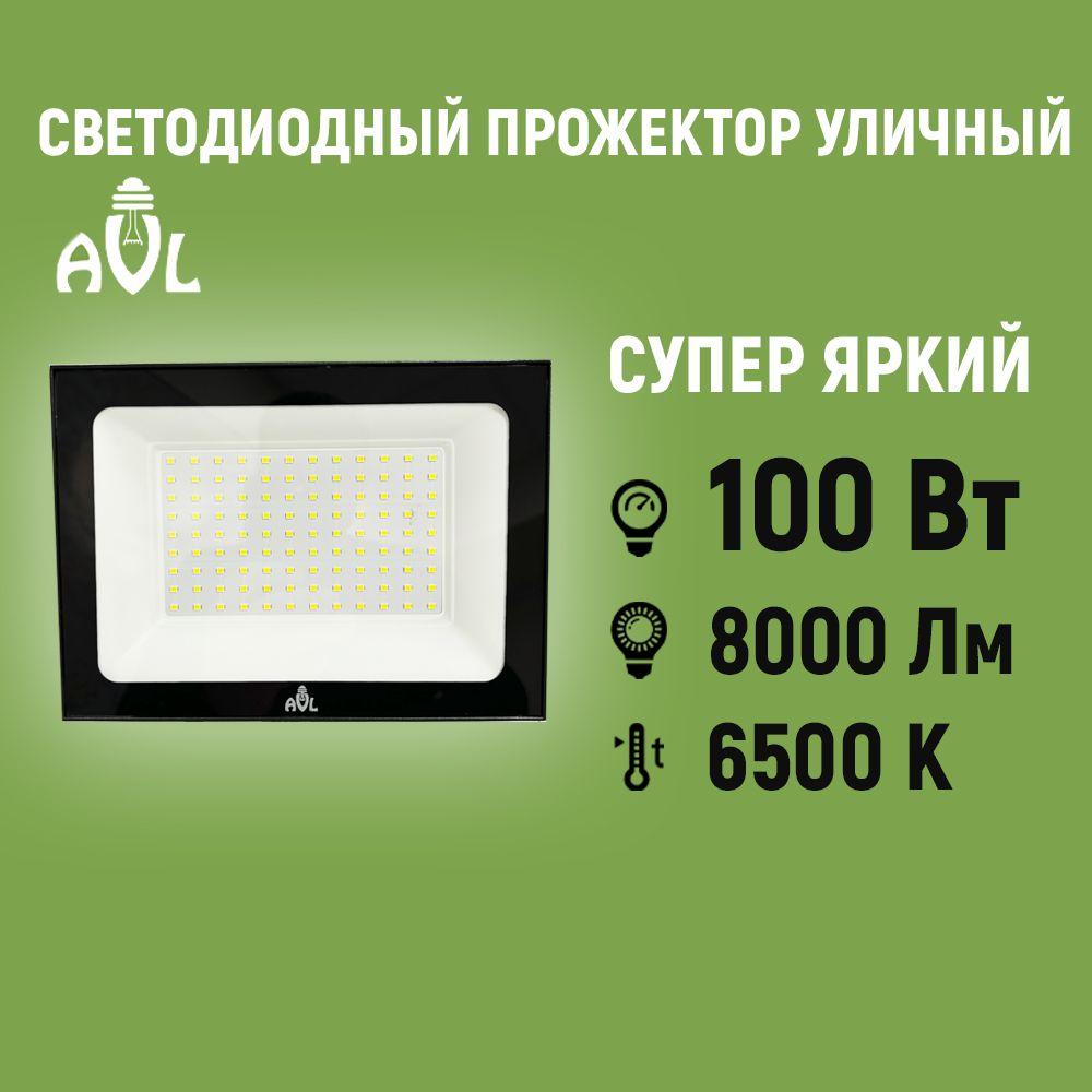 Прожектор светодиодный уличный 100Вт 6500К IP65 Черный корпус / Фонарь уличный