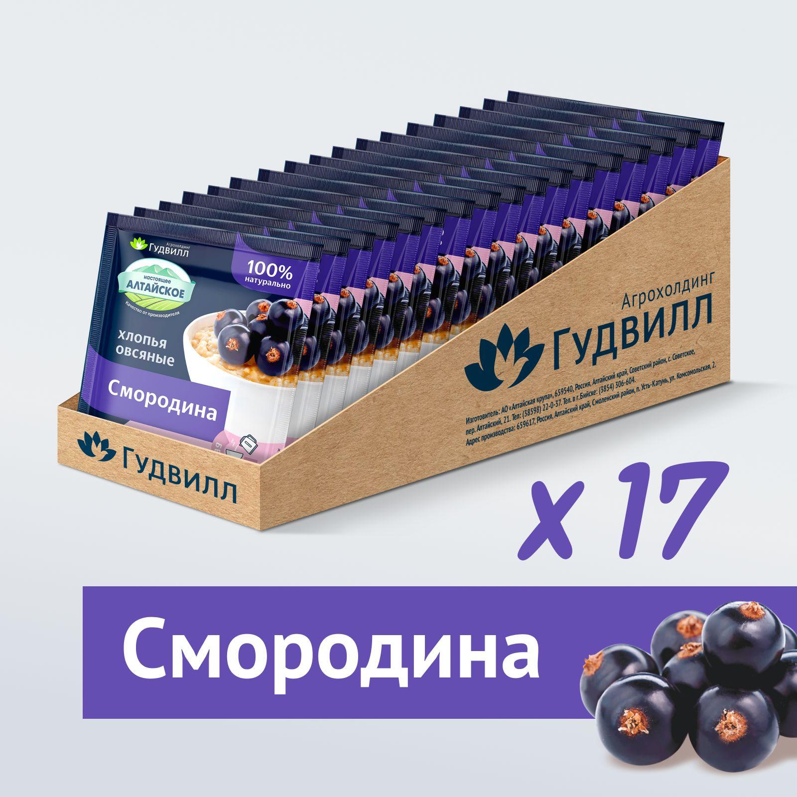 Каша быстрого приготовления со смородиной Гудвилл 17 пакетиков по 40 гр