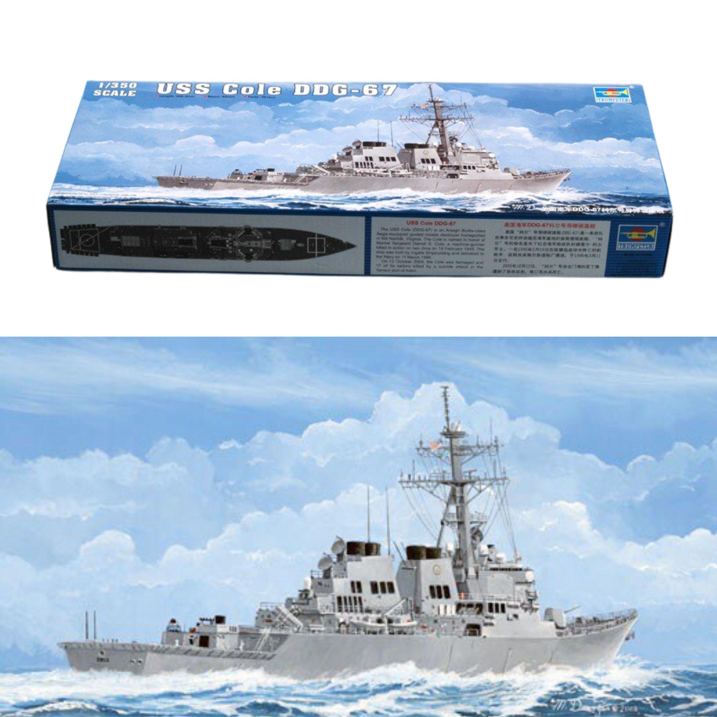 Сборная модель современный американский ракетный эсминец 1/350 Trumpeter 04524 USS Cole DDG-67