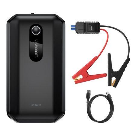 Пусковое зарядное устройство для автомобиля Baseus Super Energy Air Car Jump Starter 10000mAh с переходниками для зарядки гаджетов, бустер автомобильный