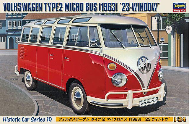 Сборная модель автомобиля VW MICRO BUS 23-WINDOW (1/24) 21210 Hasegawa H-HC10