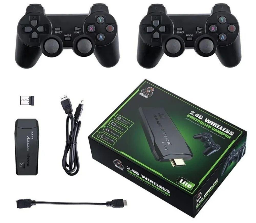 Портативная игровая консоль 2.4G Wireless Controllers Gamepad 64ГБ приставка M8 4K HD 2,4G 10000 игр 64 ГБ Ретро мини-классические геймпады Семейный контроллер 2 ТВ для PS1- GBA