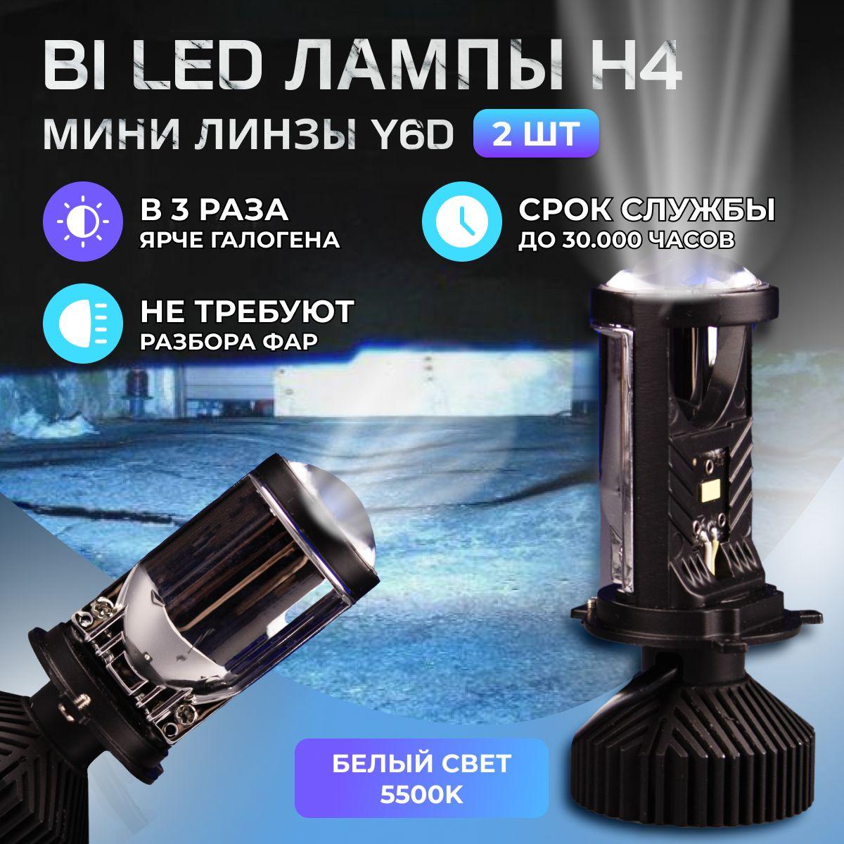 high power headlamp | Лед лампы H4 bi led мини линзы автомобильные Y6D