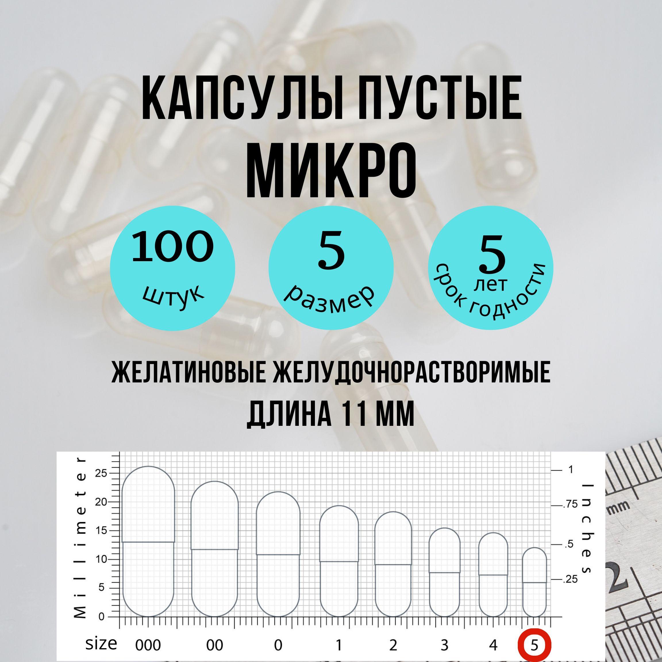 Капсулы пустые желатиновые микро для детей и животных