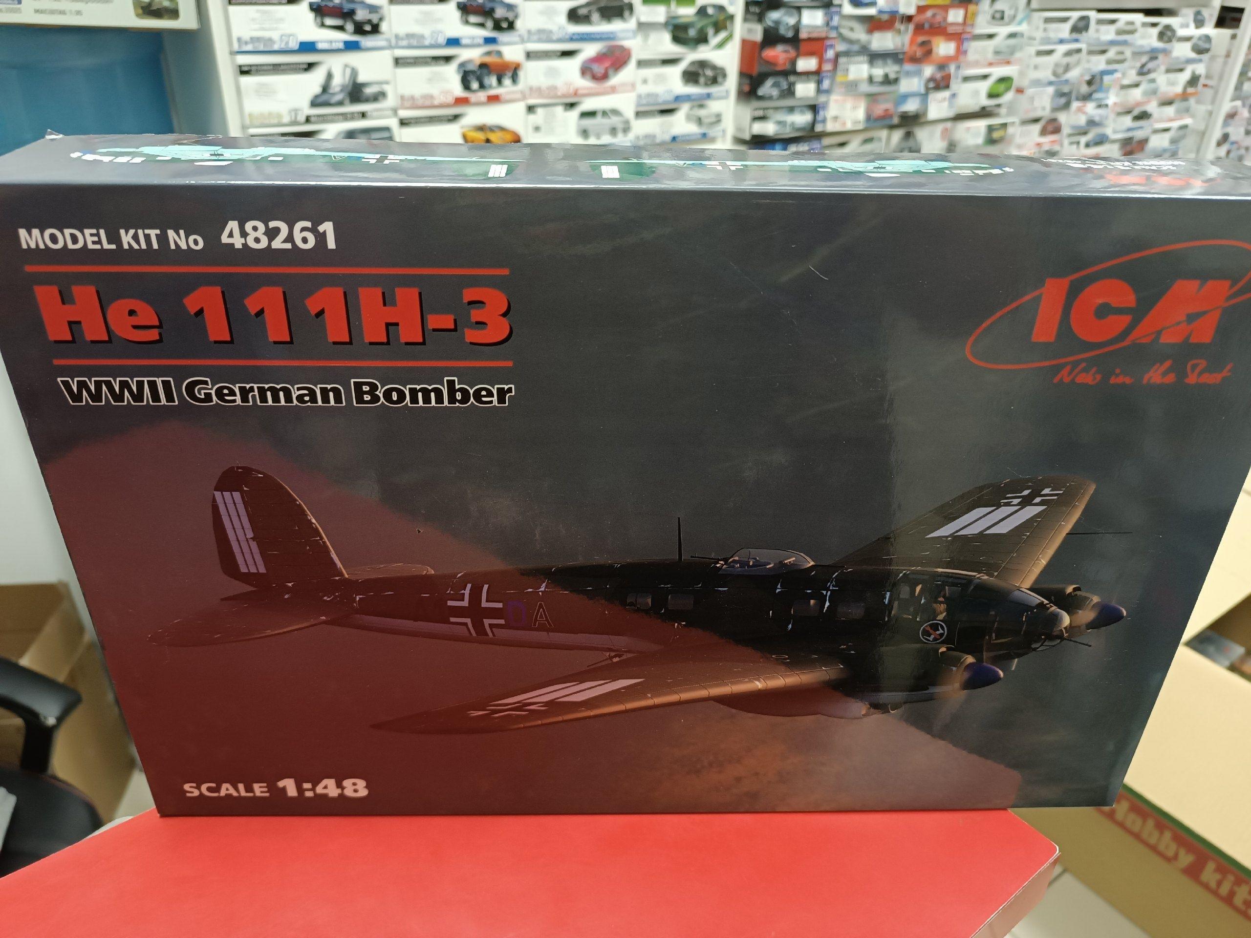 Сборная модель 1:48 ICM 48261 He 111H-3, Германский бомбардировщик МВ