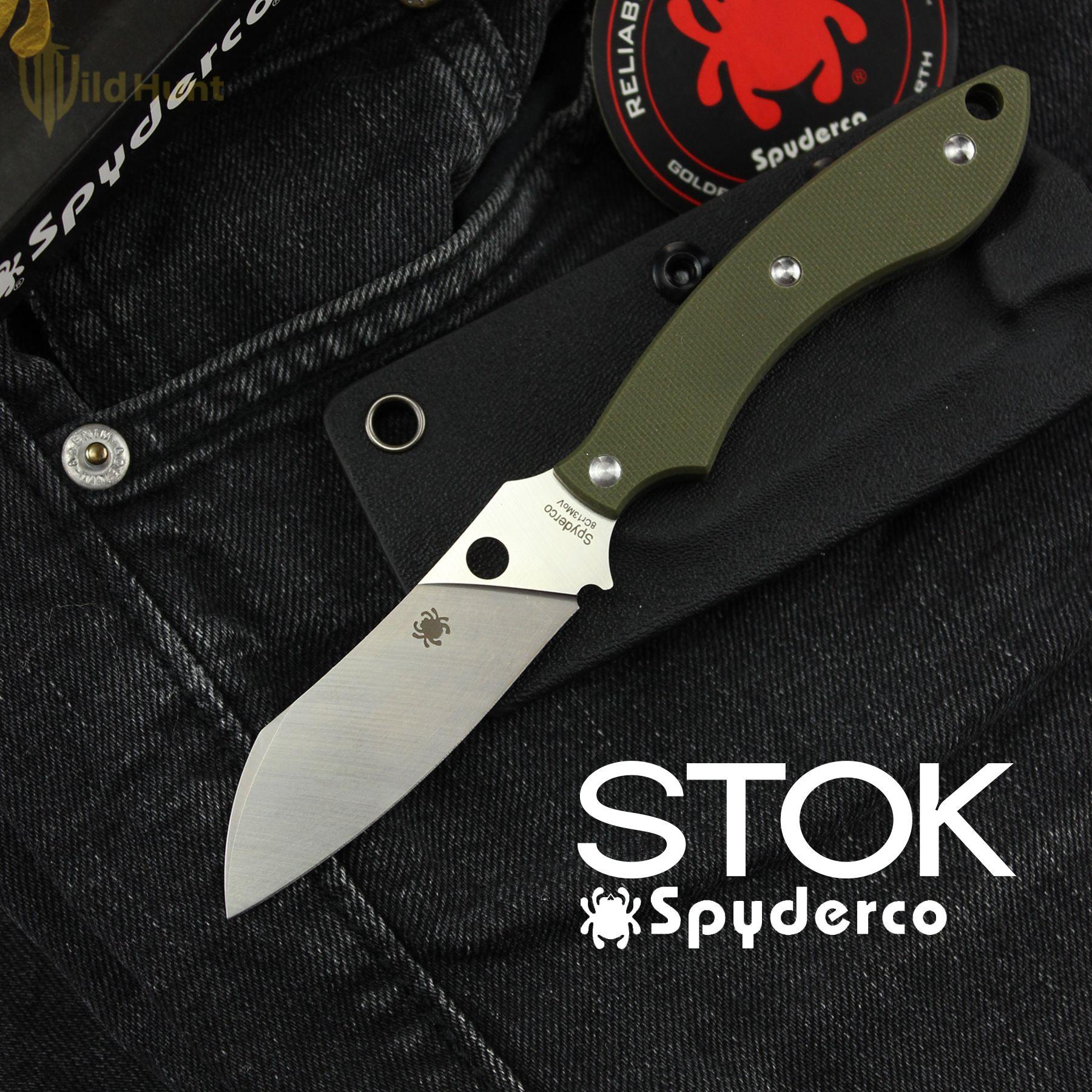 Ножи с фиксированным клинком Spyderco Stok Drop Point Khaki