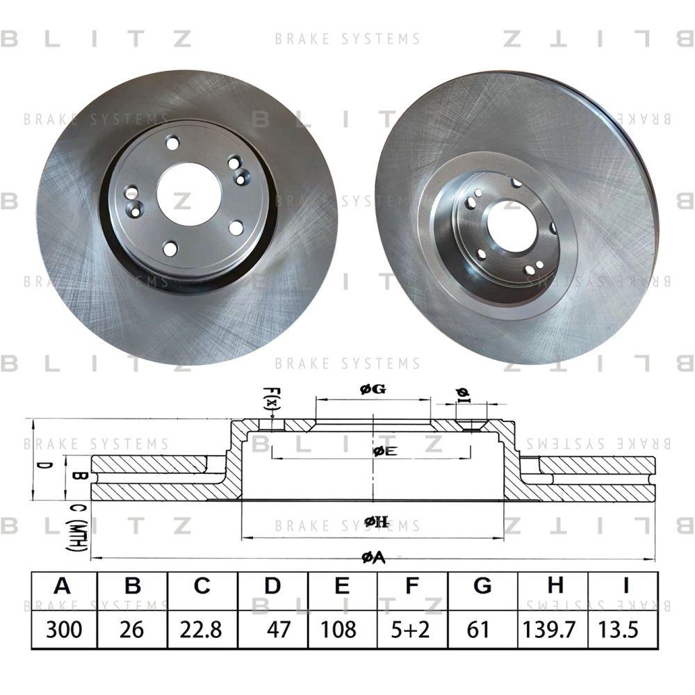 Диск тормозной BLITZ BS0688, oem 8200007122