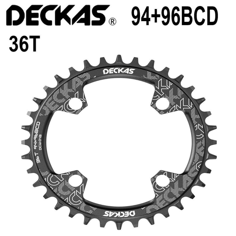 Звезда передняя Deckas 36T 96BCD 94BCD, Narrow Wide, для шатунов Shimano, Sram, алюминий, цвет черный