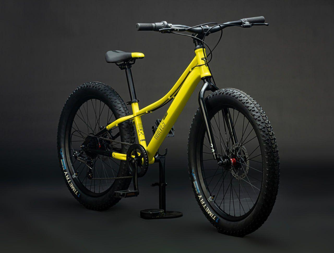 Велосипед полуфэтбайк FATBIKE Timetry TT274 /7s 24" Рама 12" Детский Подростковый, жёлтый