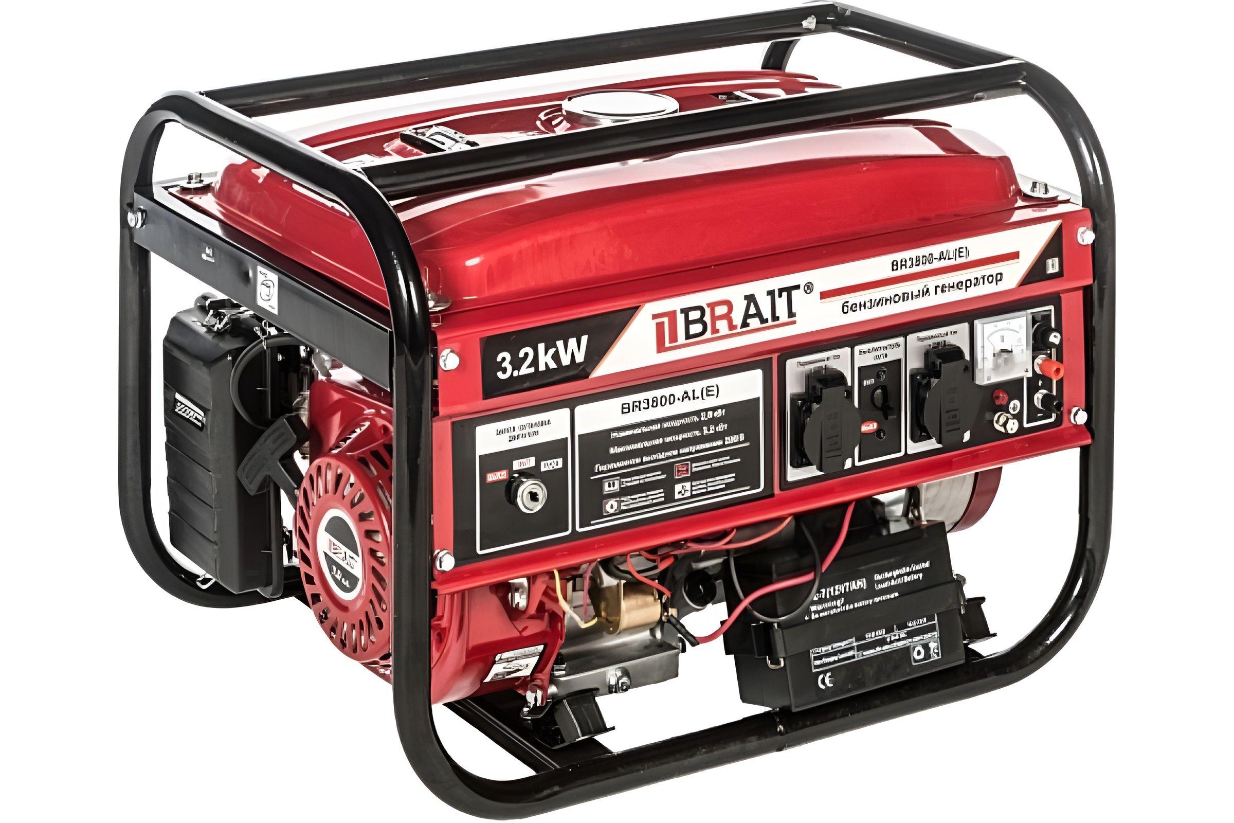 Генератор бензиновый BRAIT BR3800-CU(E) (2,9/3,2кВт, 220В, 4-х тактный, бак 15л)