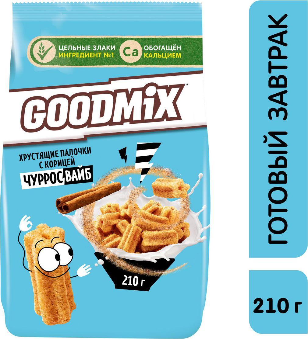 Готовый завтрак Goodmix Чурросвайб, палочки с корицей, обогащенные кальцием, 210 г х 6 шт