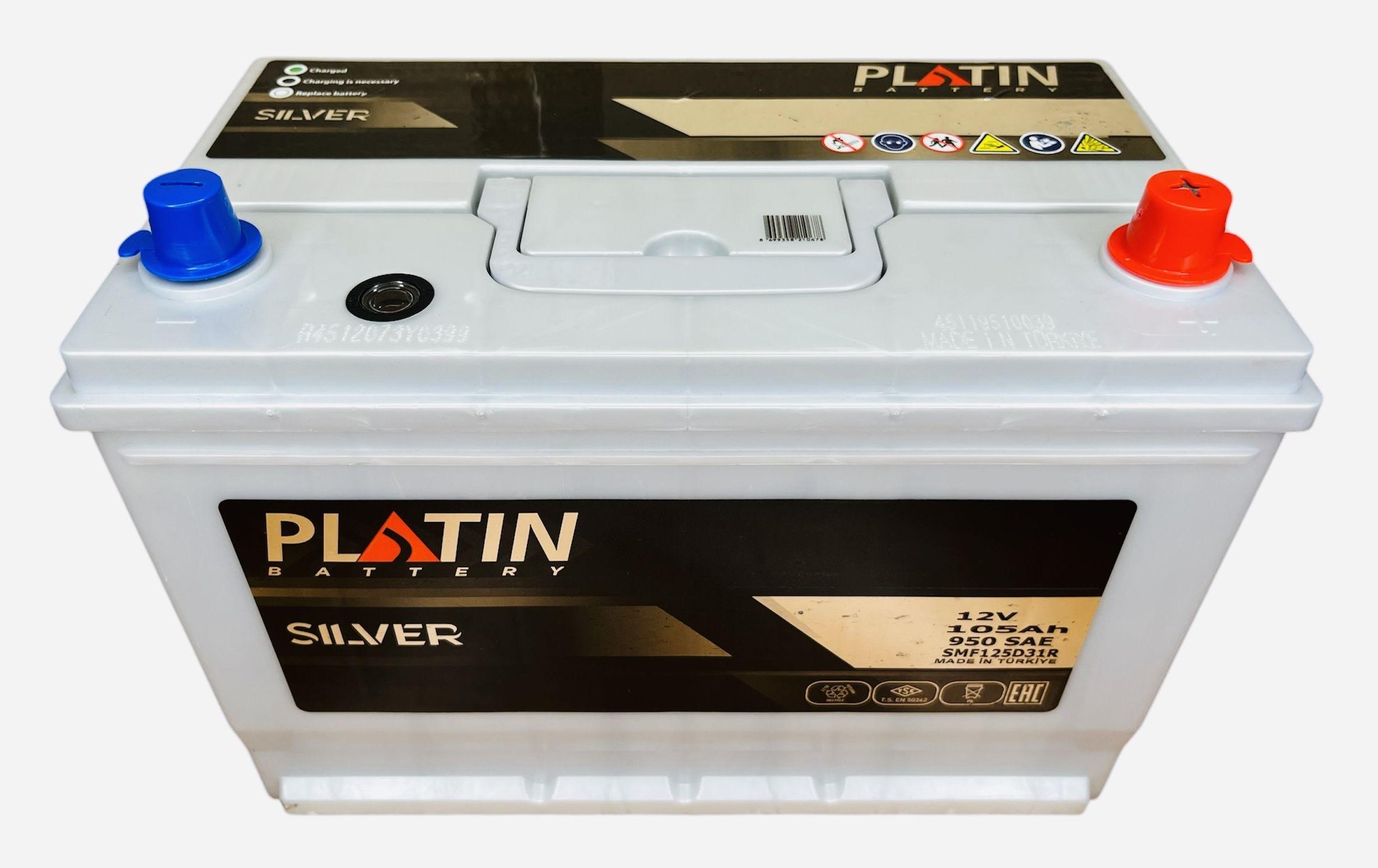 Аккумулятор автомобильный Platin Silver Asia 105 Ач о.п. 900 A SMF 125D31L 306х173х225