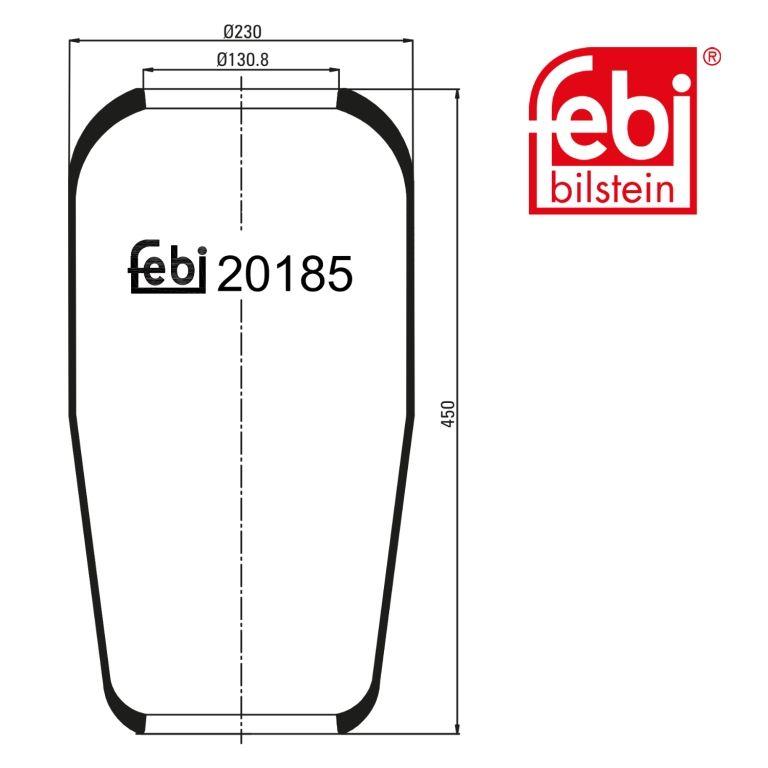 Febi | Пневмоподушка кон 444-230-130.8/130.8 /MAN F90/2000