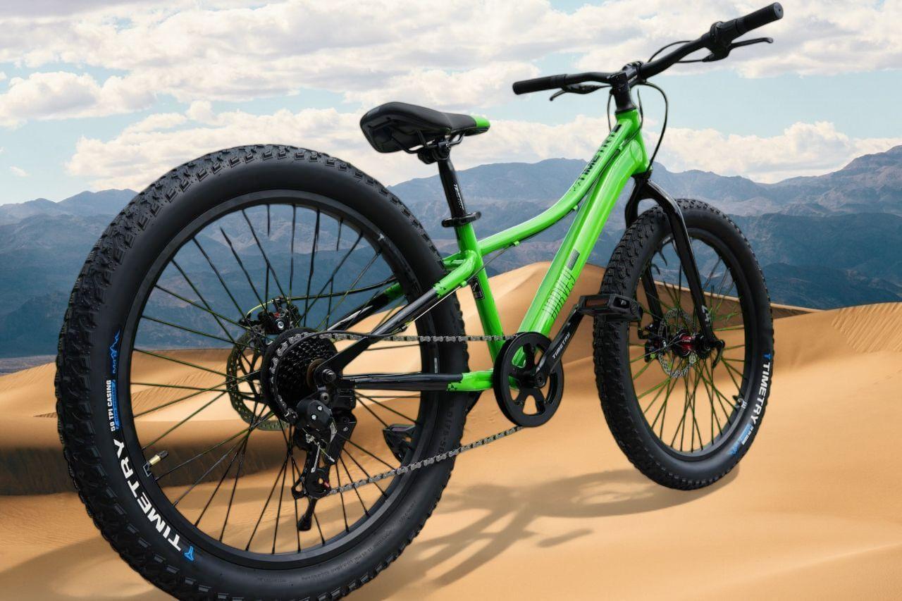 Велосипед полуфэтбайк FATBIKE Timetry TT274 /7s 24" Рама 12" Детский Подростковый, зеленый