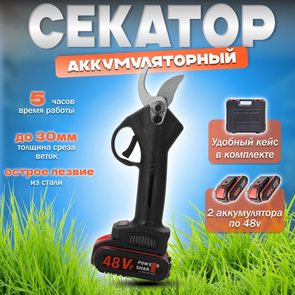 Секатор аккумуляторный садовый черный