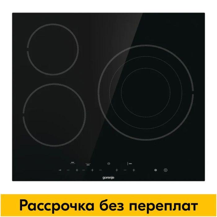 Электрическая варочная панель Gorenje ECT63ASC, встраиваемая, 3 конфорки, 59 см, блокировка от детей, таймер, черная