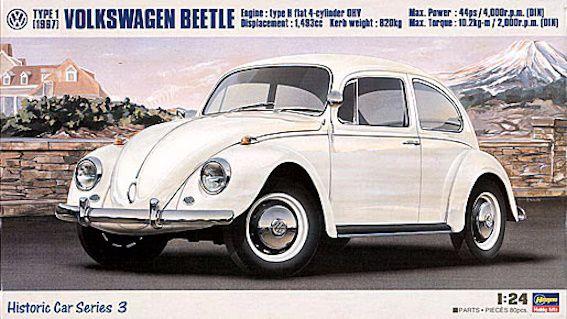 Сборная модель автомобиля VOLKSWAGEN BEETLE 1967 (1/24) 21203 Hasegawa H-HC3